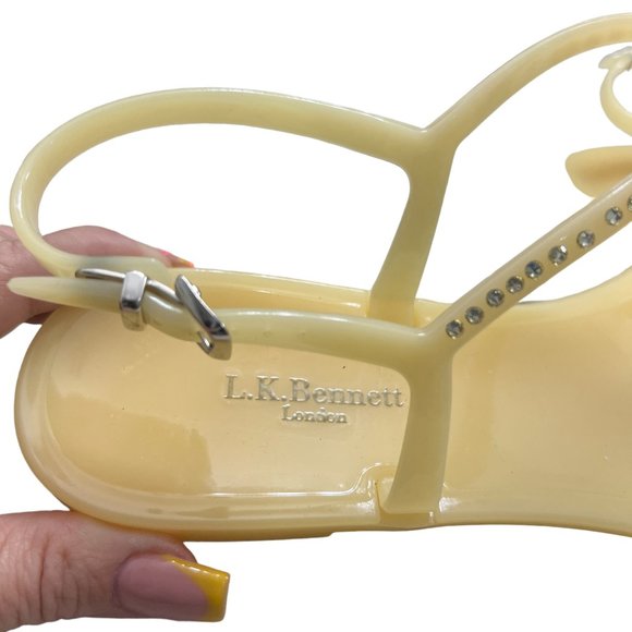 L.K. Bennett London Lola thong jelly sandals women's size 8.5 / 39 - Picture 5 of 7